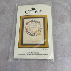 Fiddlesticks Counted Cross Stitch Kit from Current Grandparent Floral Wreath NEW